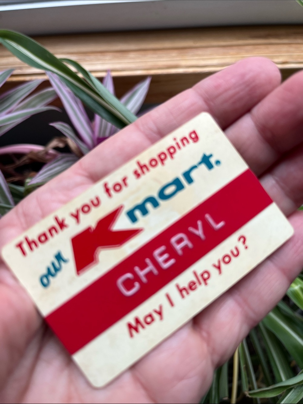 Vtg 1970s Kmart Defunct Department Store Employee Name Tag/Badge CHERYL